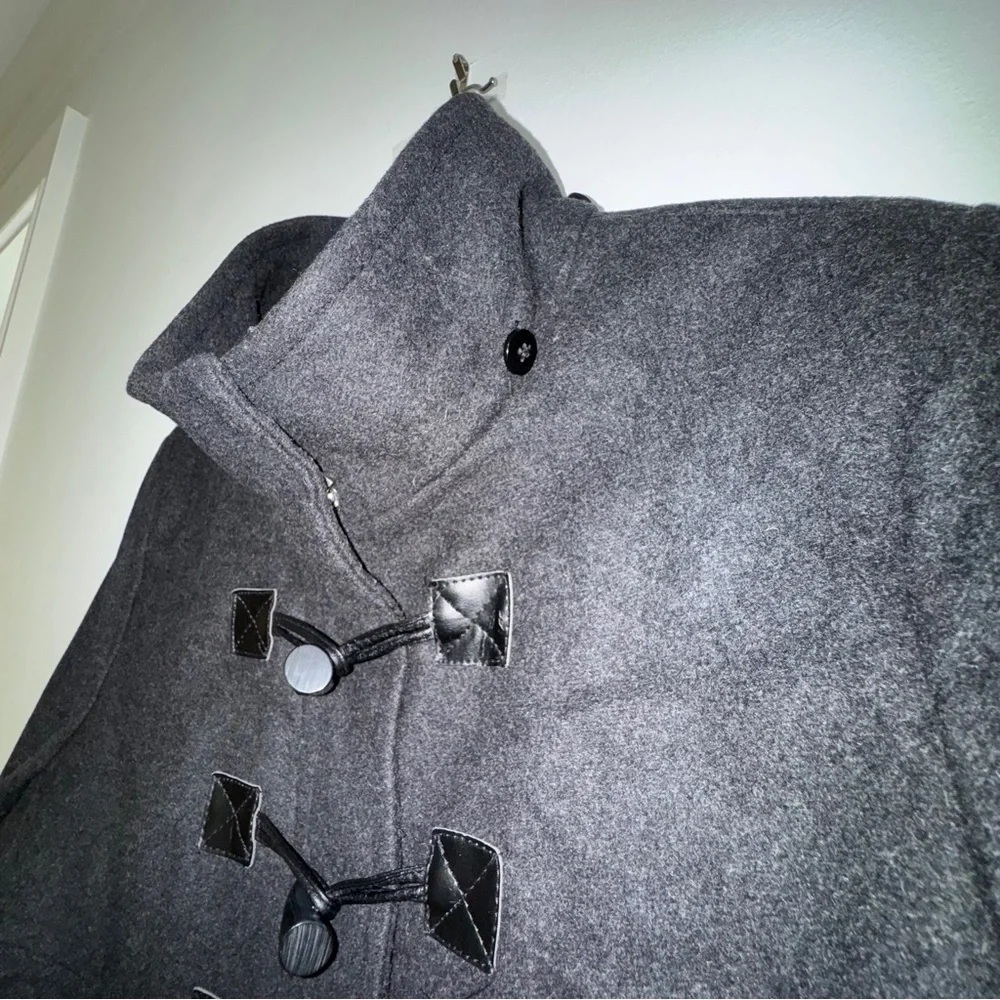 Michael Michael Kors Wool Blend Toggle Coat Charcoal Gray‎ Size 14